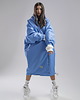 płaszcze damskie Ocieplany Płaszcz longline hoodie oversize baby blue 1