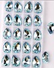 biżuteria różna Tunele do uszu łezki 10-100mm ze szklanym kryształkiem #052 Aquamarine RB 2