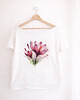 t-shirt damskie Krokusy Biały Oversize 1