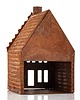 dekoracje świąteczne Dekoracja - domek metalowy rdzawy 11,5x7,5x7,5 cm RUGGINE karbowany 4