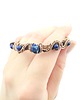 bransoletki wire wrapping Miedziana bransoleta mankietowa z lapis lazuli 9