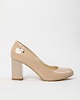 czółenka damskie SKÓRZANE CZÓŁENKA ZAPATO 042 KOLOR BEŻ LAKIER 3