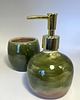 mydelniczki Zestaw łazienkowy akcesoria Dozownik na mydło Mydelniczka, zielona łazienka 2