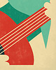 plakaty Gitarzysta, muzyk, plakat A3 w stylu retro 3