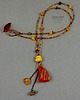 wisiory Bursztyn w naszyjniku stylu BOHO. Zwiewny lekki unikat handmade 8