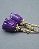 kolczyki wire wrapping Róże /purple/ - kolczyki 2