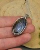 wisiory Wisiorek niebieski labradoryt wire wrapping 4