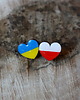 kolczyki z żywicy Dla UKRAINY! Kolczyki serca z flagą Ukrainy i Polski 1