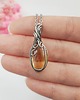 wisiory Naszyjnik Cytryn stal chirurgiczna wisiorek handmade wirewrapping 4