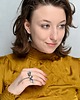 pierścionki - różne Pierścionek regulowany z dużą ważką szarą 3