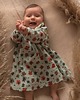 sukienki dla dziewczynki Sukienka EMILY z muślinu z ozdobnym guziczkiem, oliwkowa w kwiaty 3