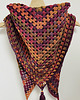 szale damskie Ciepła kolorowa  chusta Granny z chwostami ręcznie robiona 1