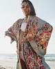 bluzki kimonowe damskie Kimono Flower Turkus LONG 2