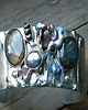 bransoletki z kamieni naturalnych Labradoryt - roślina   - BRANSOLETA MANKIET  CUFF 3