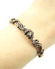 bransoletki wire wrapping Miedziana bransoleta mankietowa z granatem 3