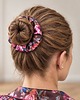 gumki do włosów Scrunchie jedwabna gumka do włosów, bordowe kwiaty 1