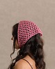apaszki Letnia różowa chustka bandana z cekinami bawełniana 5