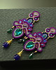 kolczyki soutache Fioletowo morskie kandelabrowe kolczyki sutasz 5