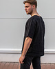 t-shirty męskie Czarna koszulka lniana męska 1