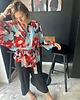 szlafroki damskie Szlafrok narzutka kimono krótkie w żakardowe kwiaty 5