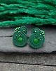 kolczyki soutache Kolczyki sutasz zielone sztyfty Largo z agatem małe lekkie 2
