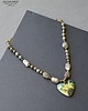 korale Elegancki naszyjnik z labradorytu z cudnie mieniącym się sercem handmade 7