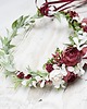 Ślubne ozdoby do włosów Wianek ślubny bordo biel zieleń 1