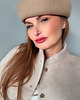czapki damskie Toczek beret wełniany / fascynator beżowy 1