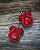 kolczyki soutache Czerwono-czarne kolczyki soutache 2