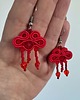 kolczyki soutache Kolczyki sutasz czerwone z koralikami 2