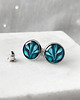 kolczyki szklane Turquoise Herbs kolczyki wkrętki na walentynki 6