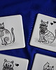 podkładki do kuchni Kafle ręcznie malowane- podkładki ceramiczne koty 2
