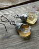 kolczyki wire wrapping surowe cytryny - krople - kolczyki 4