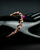 bransoletki wire wrapping Miedziana bransoleta mankietowa z agatami 9