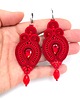 kolczyki soutache Verra kolczyki sutasz czerwone lekkie wieczorowe z kryształkami 1