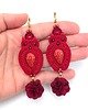 kolczyki soutache Verra złoto czerwone kolczyki sutasz vintage z kwiatkiem 1