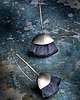 kolczyki wire wrapping Srebrne kolczyki wachlarze denim blue 3