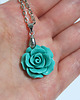 wisiory Naszyjnik - Turkusowa róża - koral 1