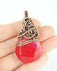 wisiory Wisiorek wire wrapping z różowym agatem 1