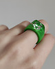 pierścionek z żywicy Zielony pierścionek z cyrkonią 5