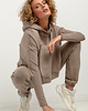 spodnie dresowe damskie Spodnie dresowe jogger T384, cappuccino 1