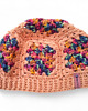 czapki damskie Szydełkowa czapka Granny Square żółty 1