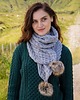 czapki damskie Zestaw CZAPKA  + SZALIK Z pomponami 100% wełna Merino - UNISEX 2