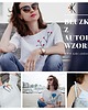 t-shirt damskie Biała lniana bluzka WISIENKA 3