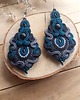 kolczyki soutache Kolczyki sutasz szaro-czarno-zielone 2