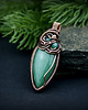 wisiory Wisiorek z zielonym agatem  wire wrapping 4