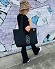 torby XXL Torba typu Shopper Bag czarna pikowana z haftem large size 2