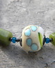bransoletki wire wrapping Niebieskie plamki   - bransoletka 1