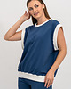 bluza bez kaptura damska Bezrękawnik ,,AMORE"  denim 1