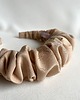 opaski do włosów Beżowa jedwabna marszczona opaska Beige Silk maxi 4